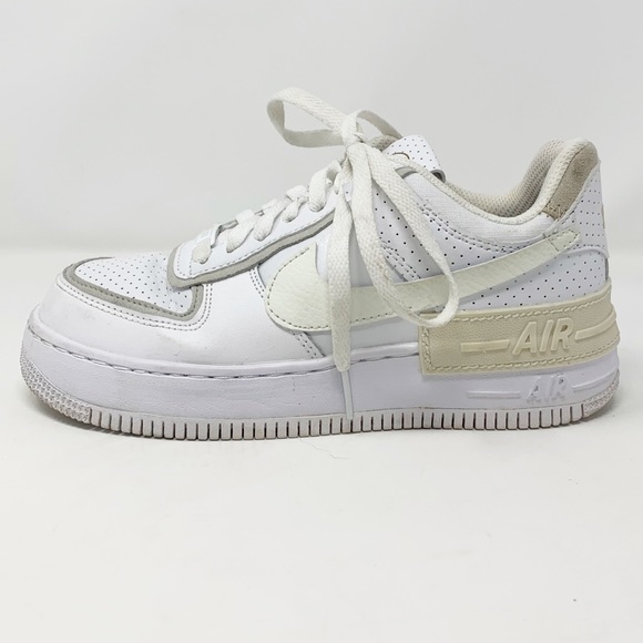Nike Shoes - > Nike Air Force 1 Sneakers white leather Shadow womens 5.5 chunky dad shoe